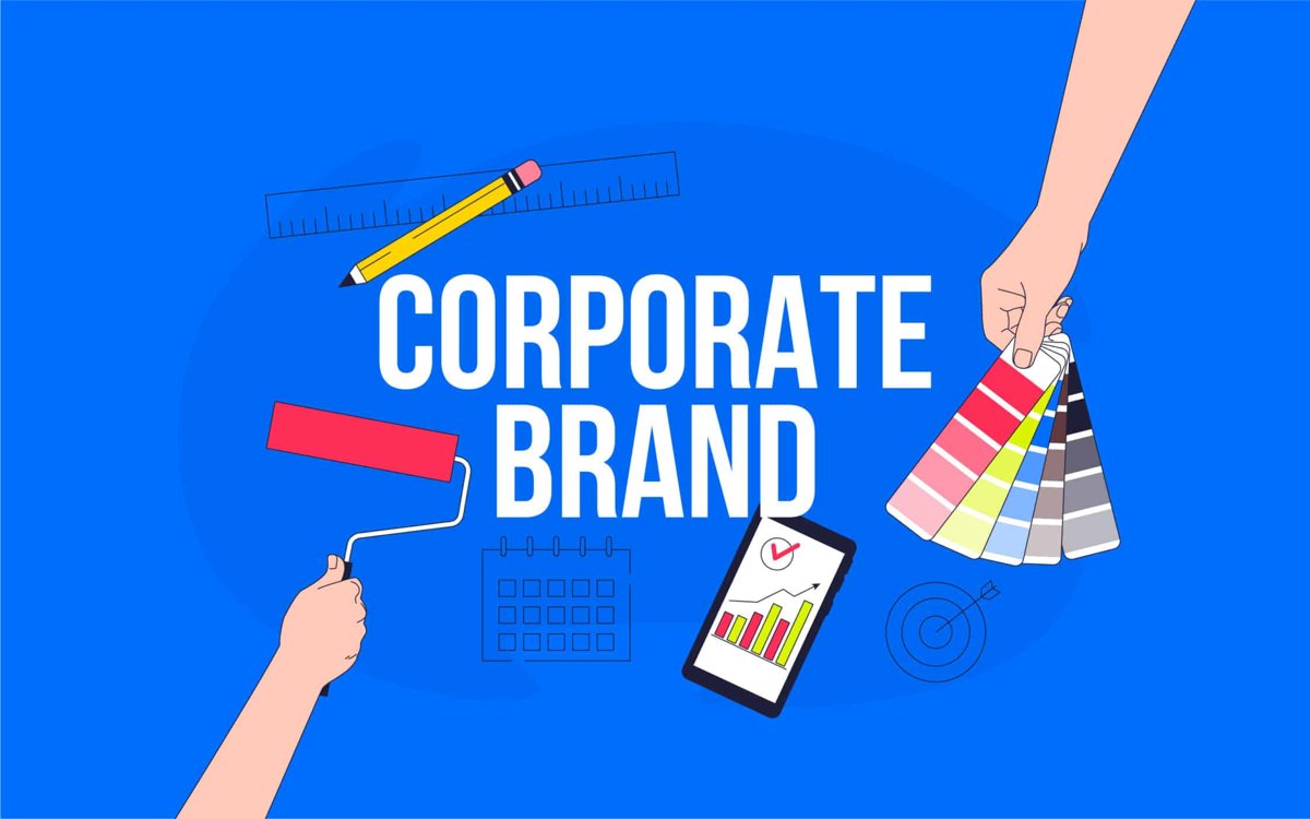 Corporate branding materials and brand identity concept